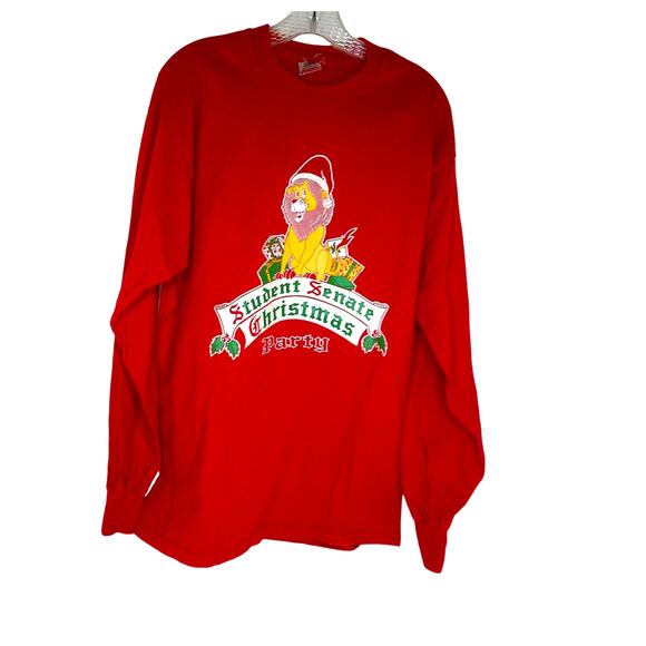 Vintage Fruit of the Loom Student Senate Christmas Party Long Sleeve T Shirt XL - Picture 5 of 9